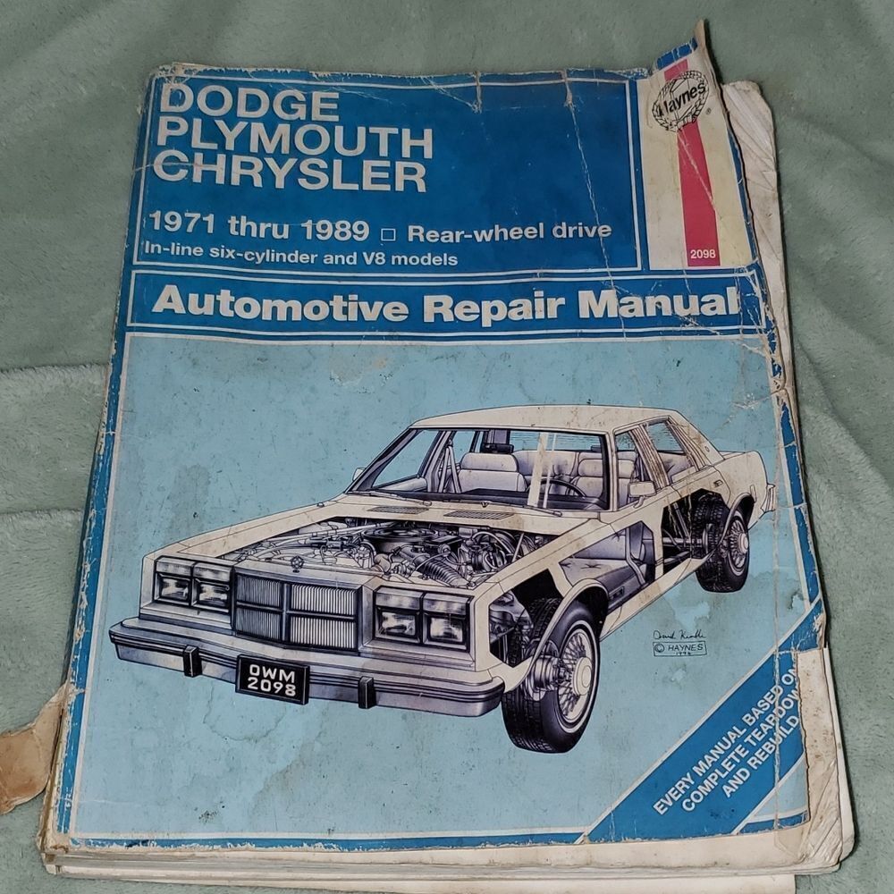 Haynes 1971 thru 1989 Dodge Plymouth Chrysler Repair Manual